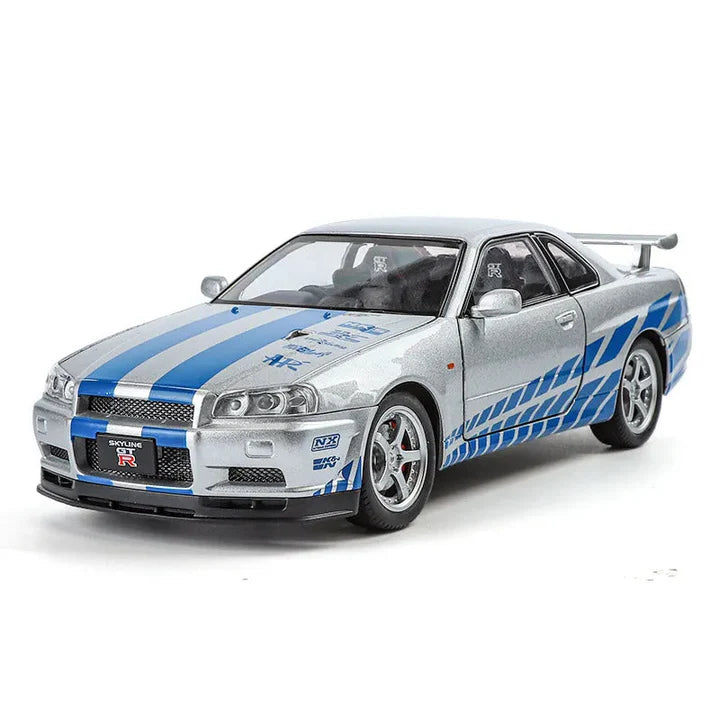 Nissan Skyline Gtr 34- Diecast Metal Car - Scale 1:24