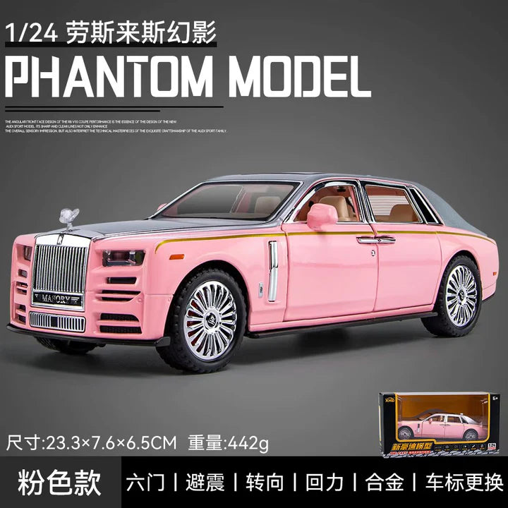 Rolls Royce Phantom Pink - Diecast Metal Car - Scale 1:24