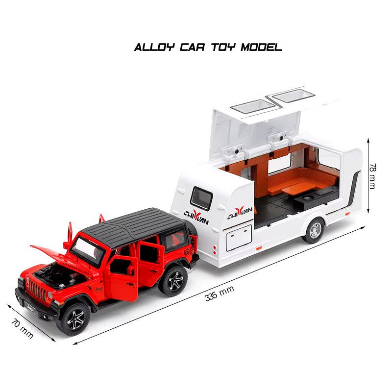 Jeep Rubicon with Trailer - Diecast Metal Car - Scale 1:24
