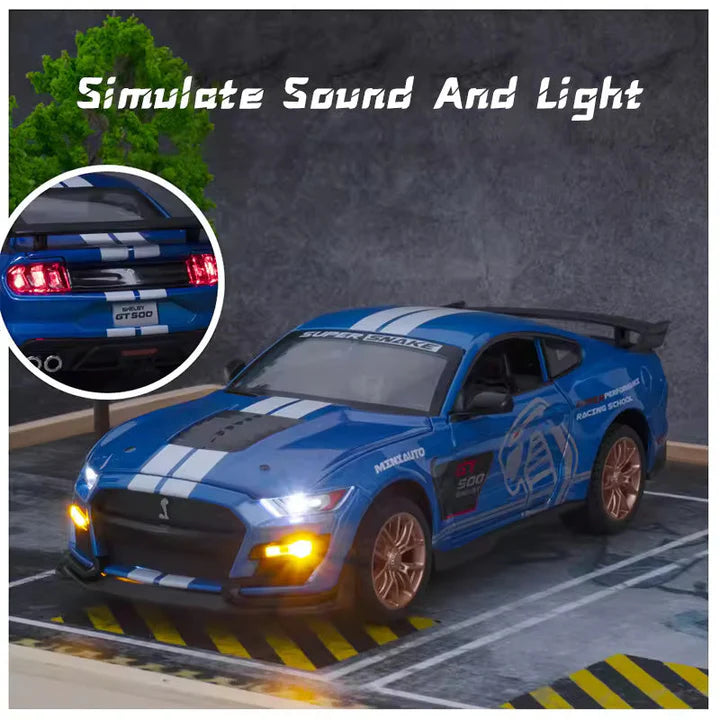 Mustang Gt500 Orange Scale  Model  - Diecast Metal Car - Scale 1:32