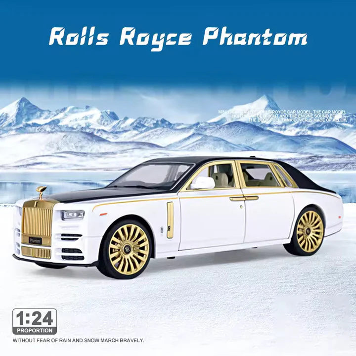 Rolls Royce Phantom Lux Gold - Diecast Metal Car - Scale 1:24