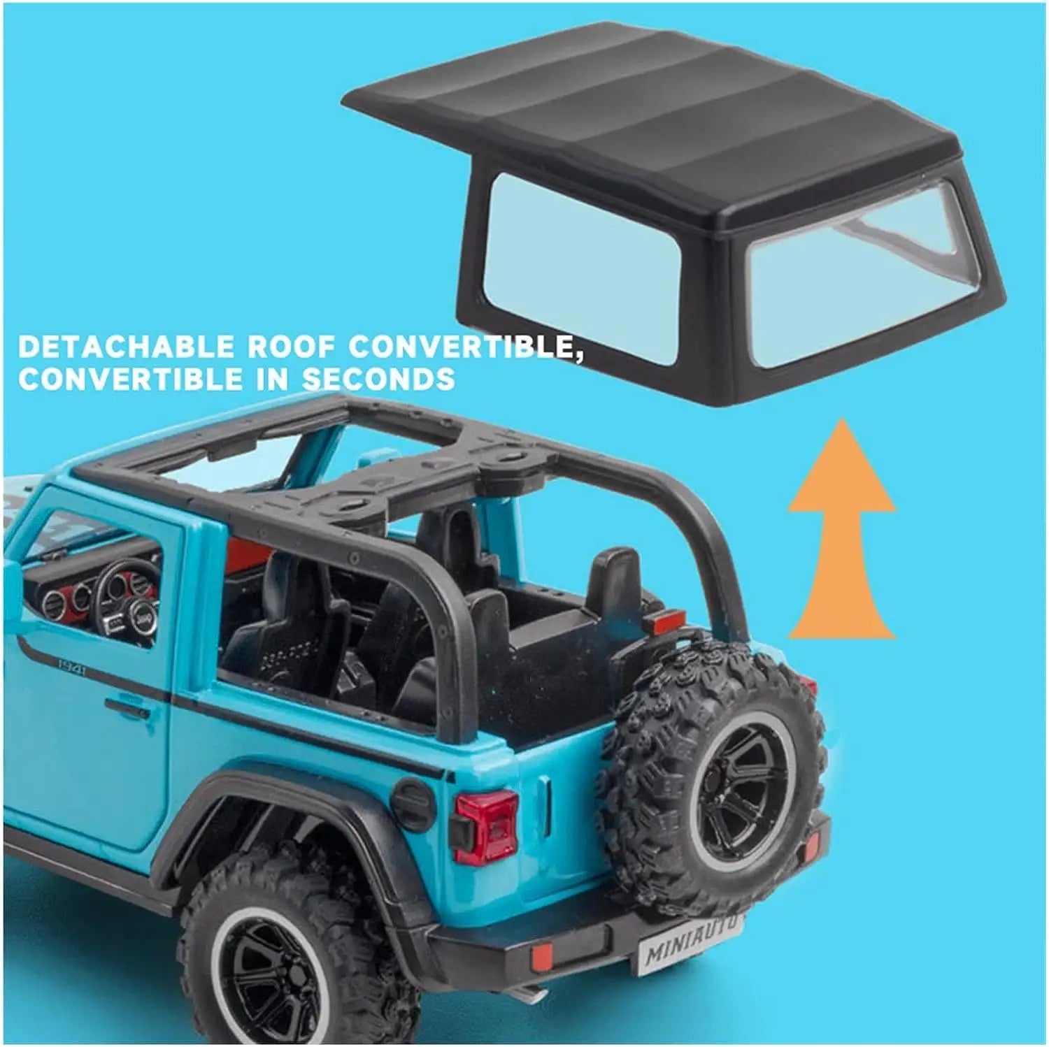 Jeep Rubicon - Diecast Metal Car - Scale 1:32 / 1:24