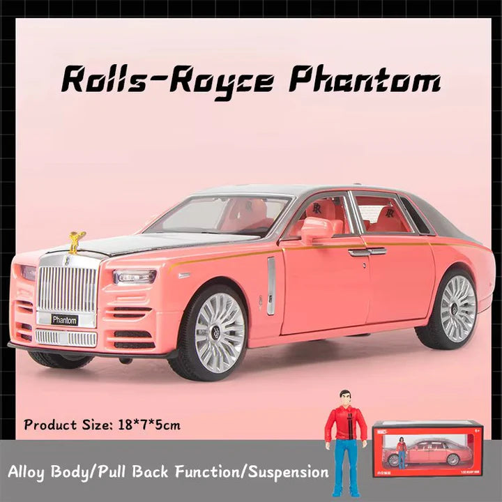 Rolls Royce Phantom Pink - Diecast Metal Car - Scale 1:24