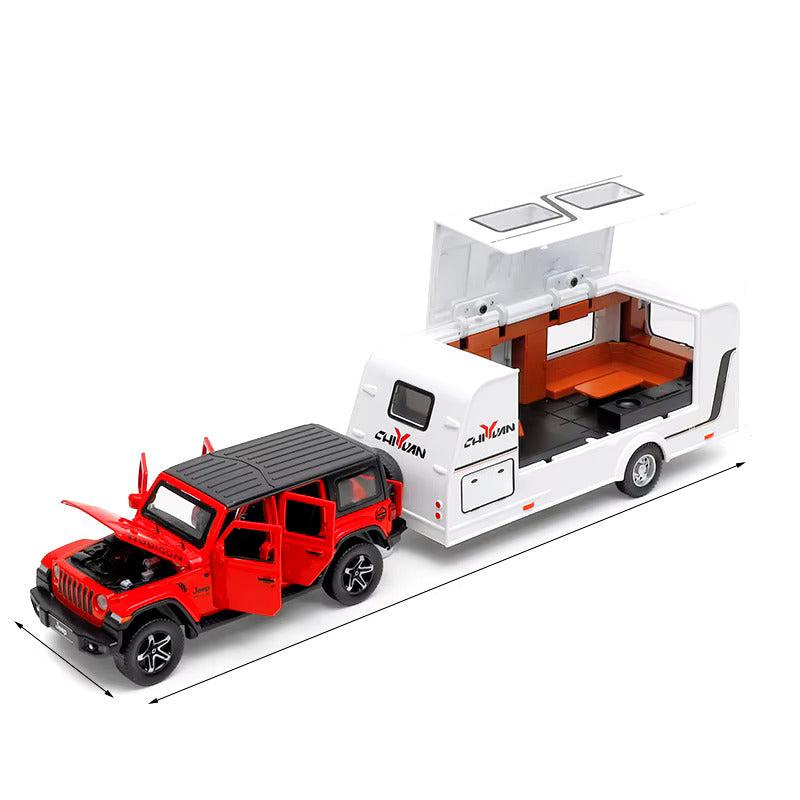 Jeep Rubicon with Trailer - Diecast Metal Car - Scale 1:24