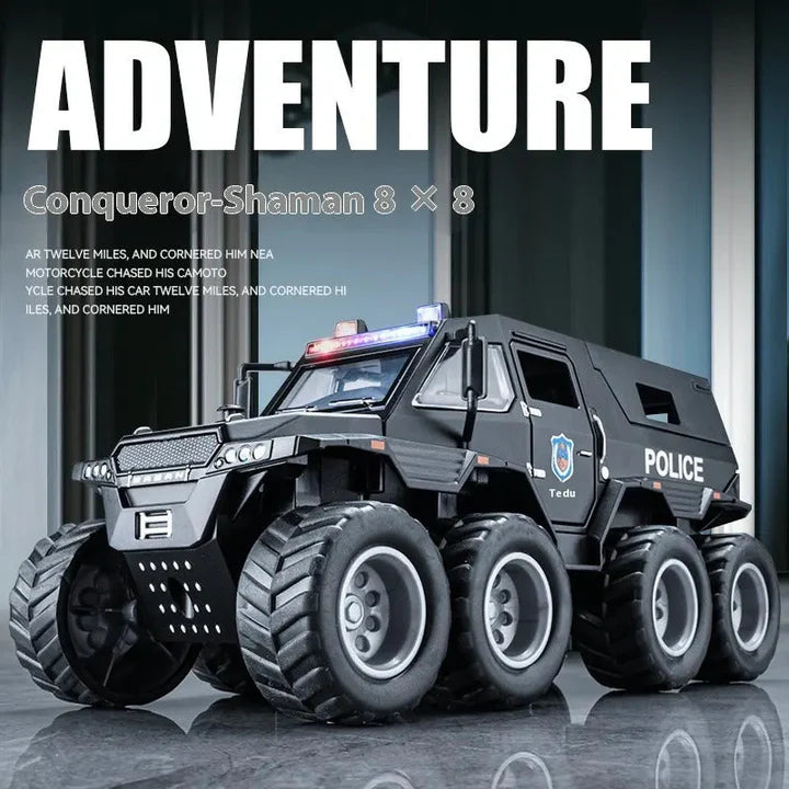 8X8 OFF-ROAD REFITTED MODEL ADVENTURE SUV - Diecast Metal Car - Scale 1:32