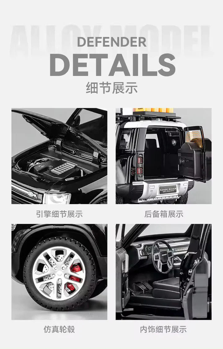 Land Rover Defender Vehicle - Diecast Metal Car - Scale 1:24