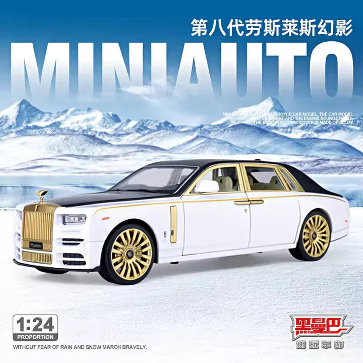 Rolls Royce Phantom Lux Gold - Diecast Metal Car - Scale 1:24