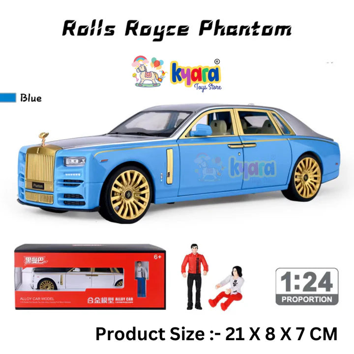 Rolls Royce Phantom Blue Scale - Diecast Metal Car - Scale 1:24