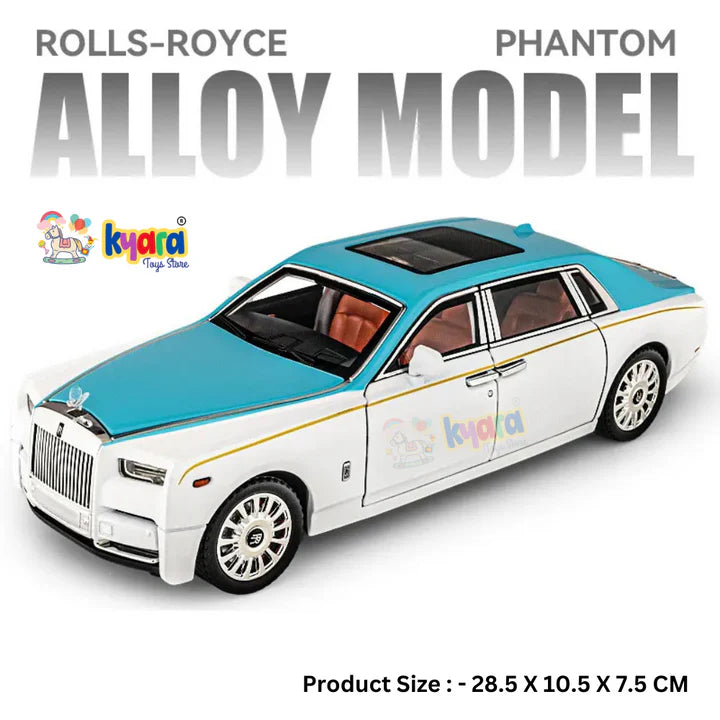 Rolls-royce Phantom Black-Silver - Diecast Metal Car - Scale 1:24 / 1:18