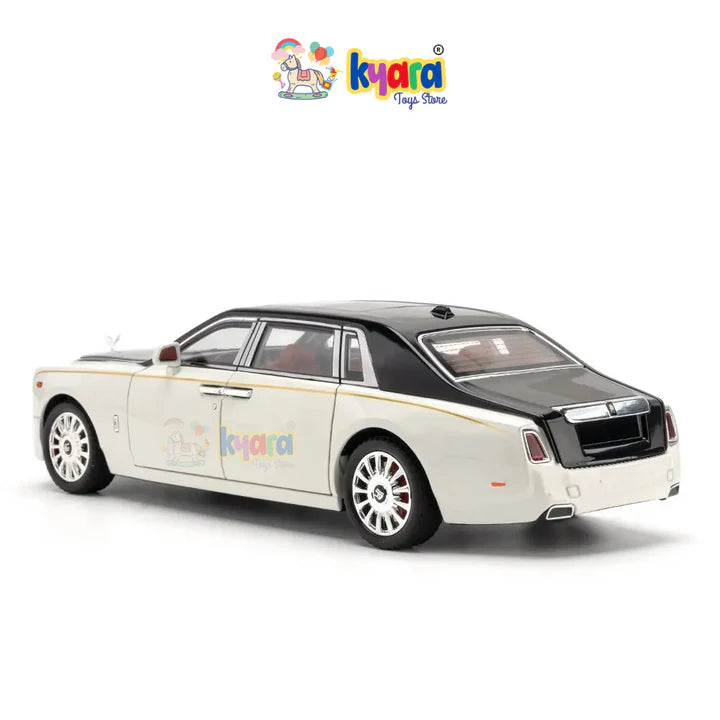 Rolls-royce Phantom Black-Silver - Diecast Metal Car - Scale 1:24 / 1:18