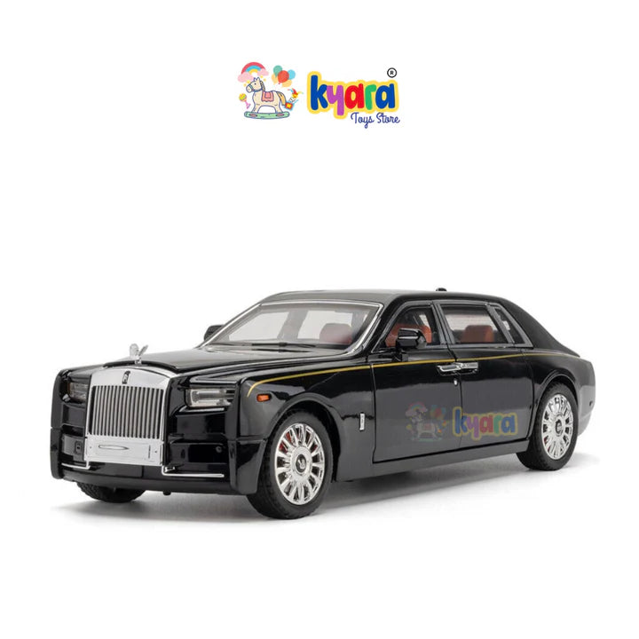 Rolls-royce Phantom Black-Silver - Diecast Metal Car - Scale 1:24 / 1:18