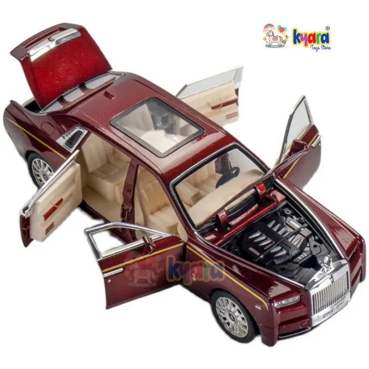Rolls Royce Phantom Maroon - Diecast Metal Car - Scale 1:24