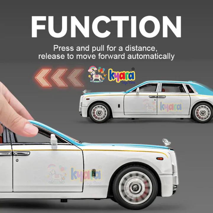 Rolls-royce Phantom Black-Silver - Diecast Metal Car - Scale 1:24 / 1:18