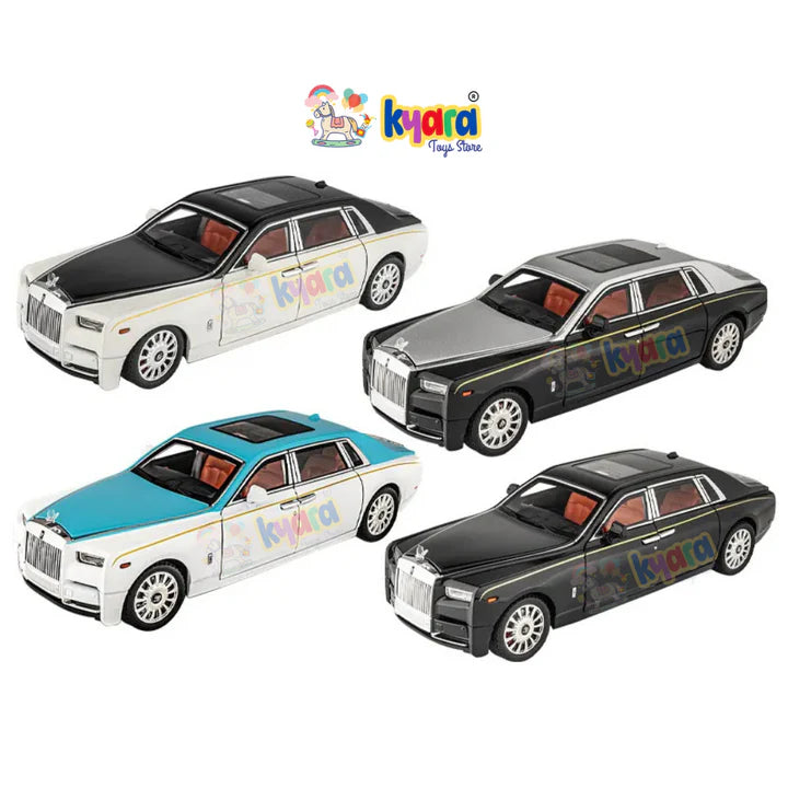 Rolls-royce Phantom Black-Silver - Diecast Metal Car - Scale 1:24 / 1:18