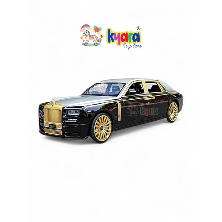 Rolls Royce Phantom Black-Silver - Diecast Metal Car - Scale 1:24