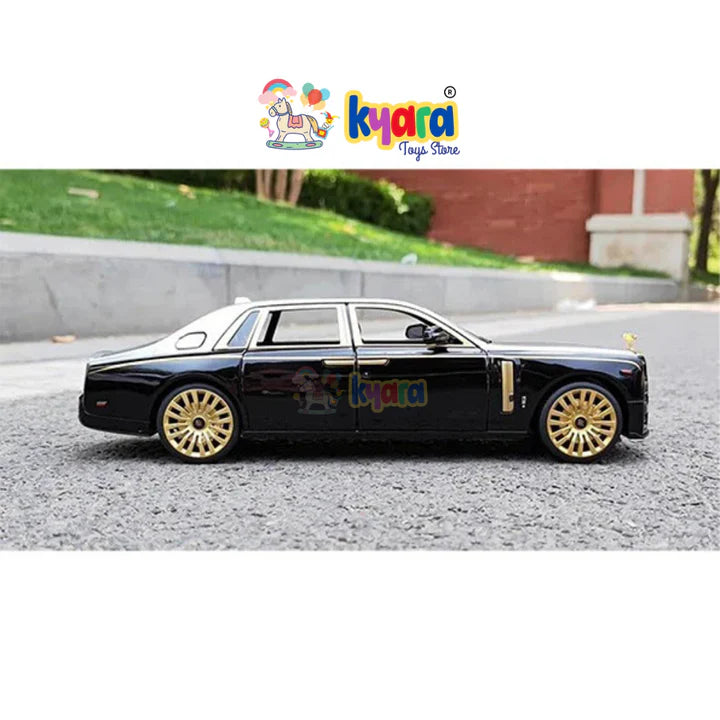 Rolls Royce Phantom Black-Silver - Diecast Metal Car - Scale 1:24