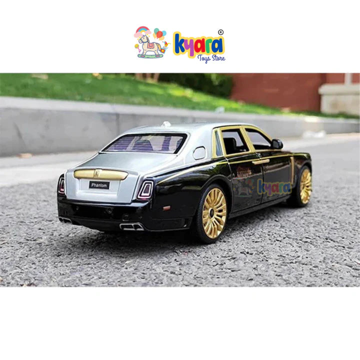 Rolls Royce Phantom Black-Silver - Diecast Metal Car - Scale 1:24