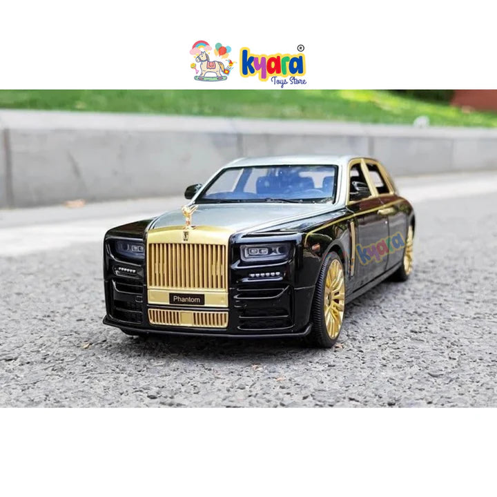 Rolls Royce Phantom Black-Silver - Diecast Metal Car - Scale 1:24