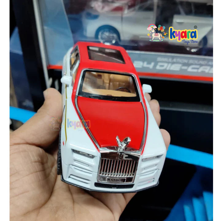 Rolls Royce Phantom White Scale - Diecast Metal Car - Scale 1:24