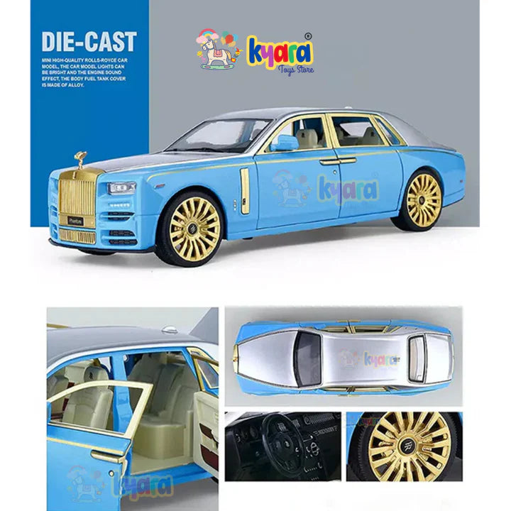 Rolls Royce Phantom Blue Scale - Diecast Metal Car - Scale 1:24