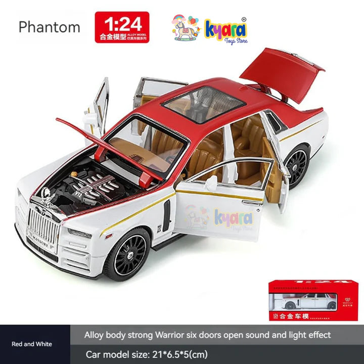 Rolls Royce Phantom White Scale - Diecast Metal Car - Scale 1:24