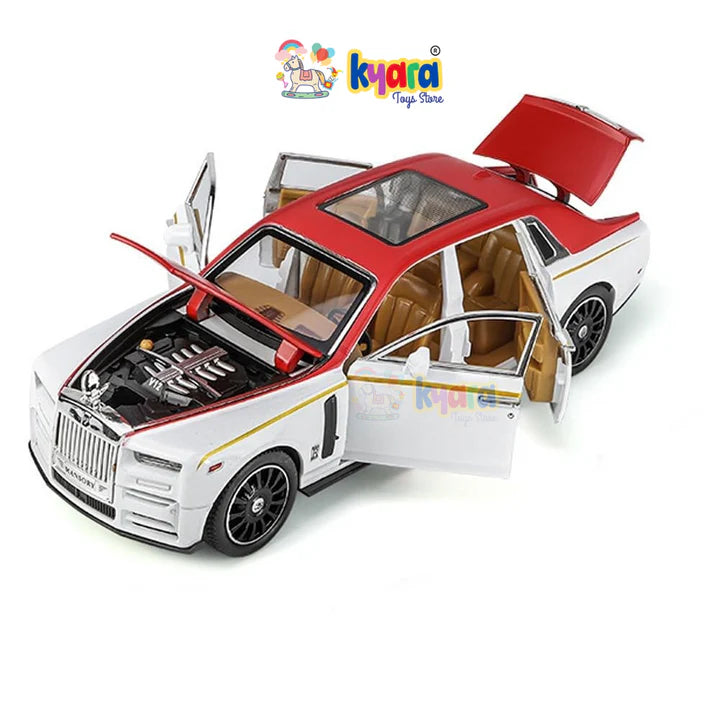 Rolls Royce Phantom White Scale - Diecast Metal Car - Scale 1:24