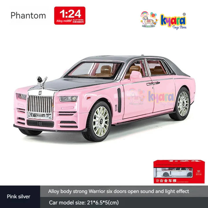Rolls Royce Phantom White Scale - Diecast Metal Car - Scale 1:24