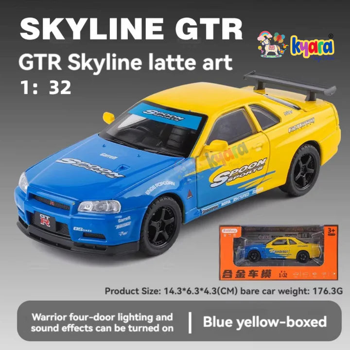 Nissan GTR R34 - Diecast Metal Car - Scale 1:32