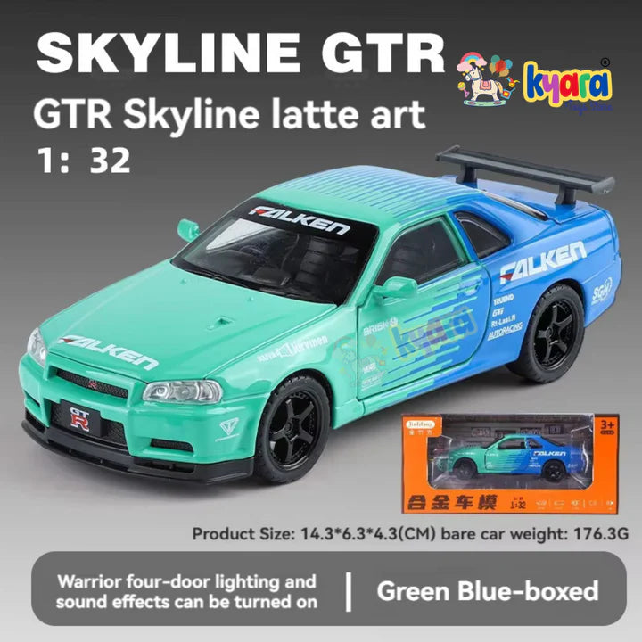 Nissan GTR R34 - Diecast Metal Car - Scale 1:32