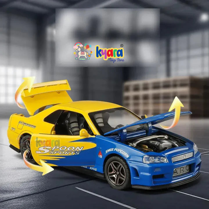 Nissan GTR R34 - Diecast Metal Car - Scale 1:32