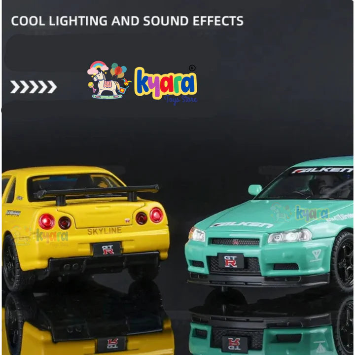 Nissan GTR R34 - Diecast Metal Car - Scale 1:32