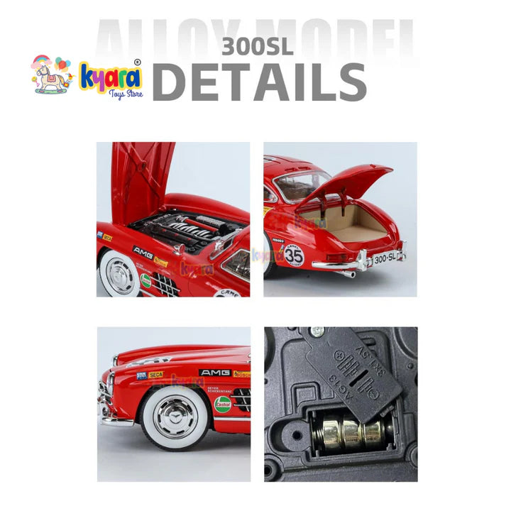 Mercedes Benz 300sl Vintage - Diecast Metal Car - Scale 1:24