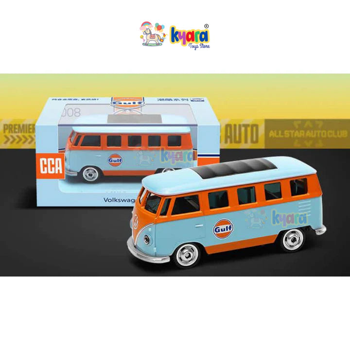 Gulf Oil VoLkswagen Classic T1 Bus- Diecast Metal Car - Scale 1:36