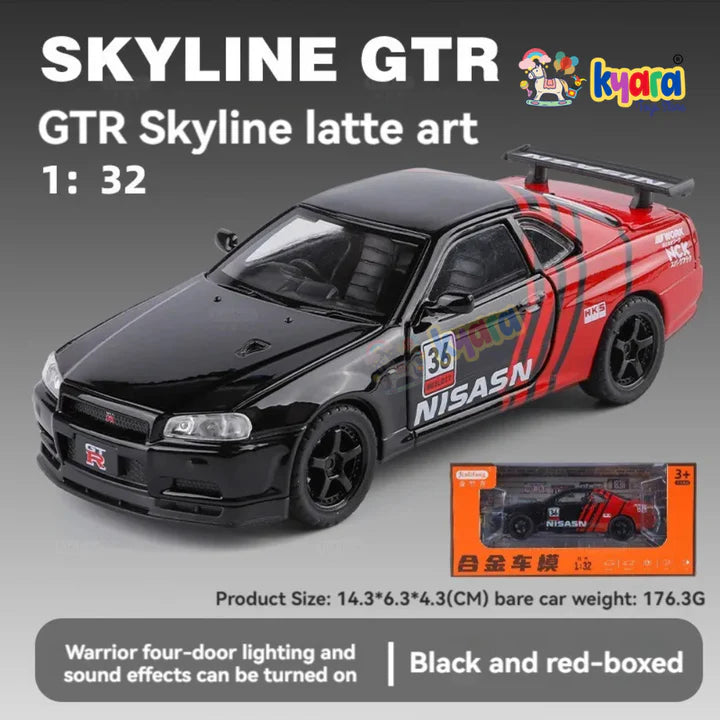 Nissan GTR R34 - Diecast Metal Car - Scale 1:32