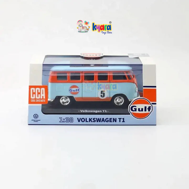 Gulf Oil VoLkswagen Classic T1 Bus- Diecast Metal Car - Scale 1:36