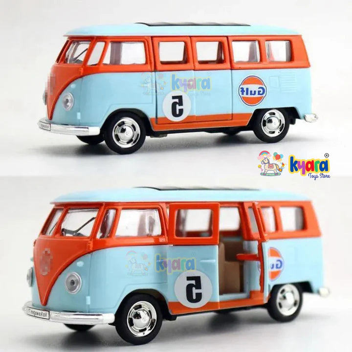 Gulf Oil VoLkswagen Classic T1 Bus- Diecast Metal Car - Scale 1:36