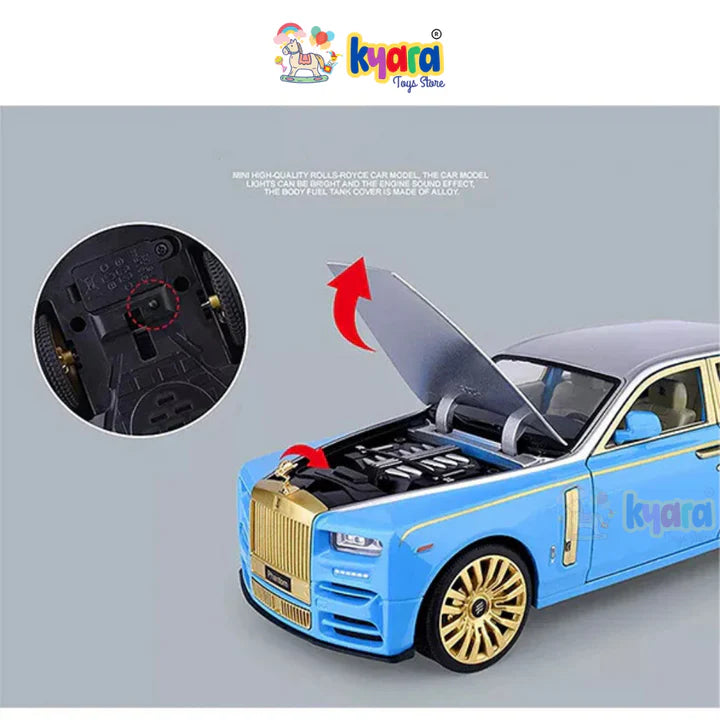 Rolls Royce Phantom Blue Scale - Diecast Metal Car - Scale 1:24