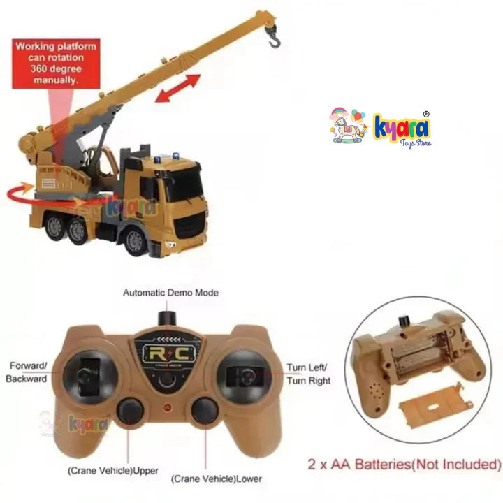 Construction Truck 2.4GHz 6 Channels RC Crane - Diecast Metal Car - Scale 1:24