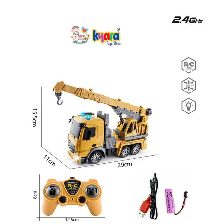 Construction Truck 2.4GHz 6 Channels RC Crane - Diecast Metal Car - Scale 1:24