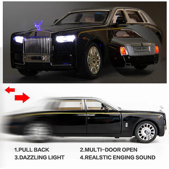 Rolls-Royce Phantom Black - Diecast Metal Car - Scale 1:32 / 1:24