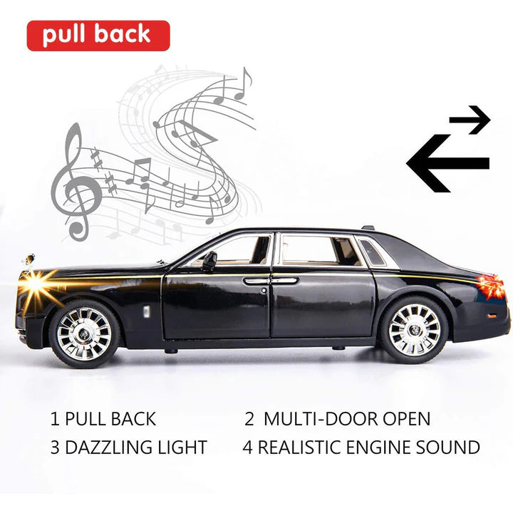 Rolls-Royce Phantom Black - Diecast Metal Car - Scale 1:32 / 1:24